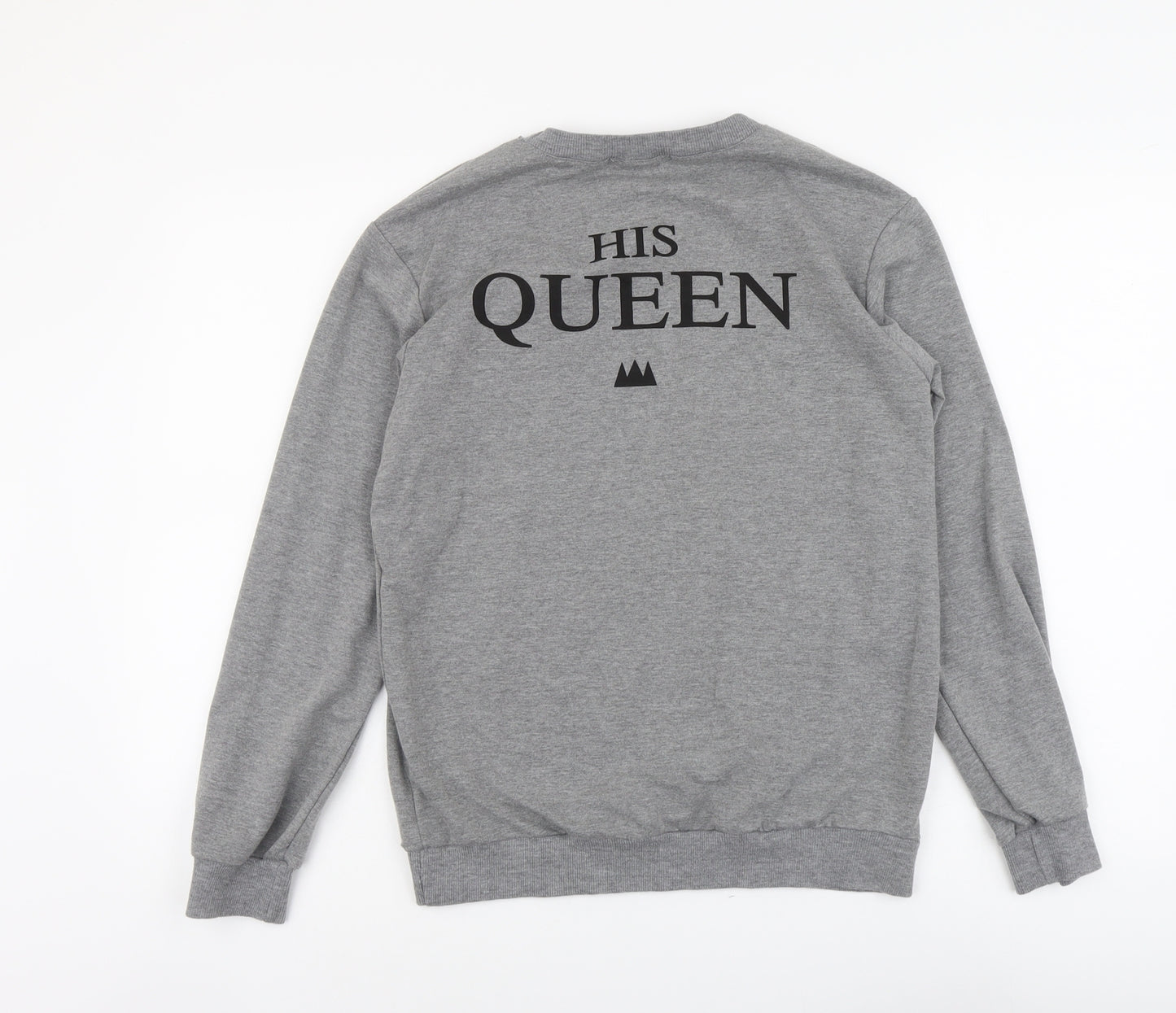 Nadasha Womens Grey Cotton Pullover Sweatshirt Size M Pullover - His Queen