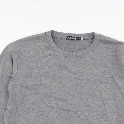 Nadasha Womens Grey Cotton Pullover Sweatshirt Size M Pullover - His Queen