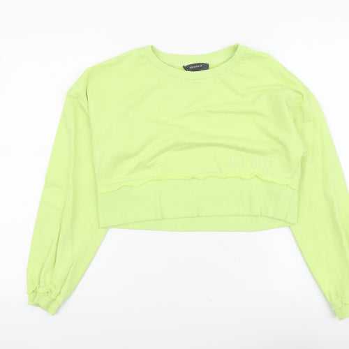 Primark Womens Green Cotton Pullover Sweatshirt Size 2XS Pullover