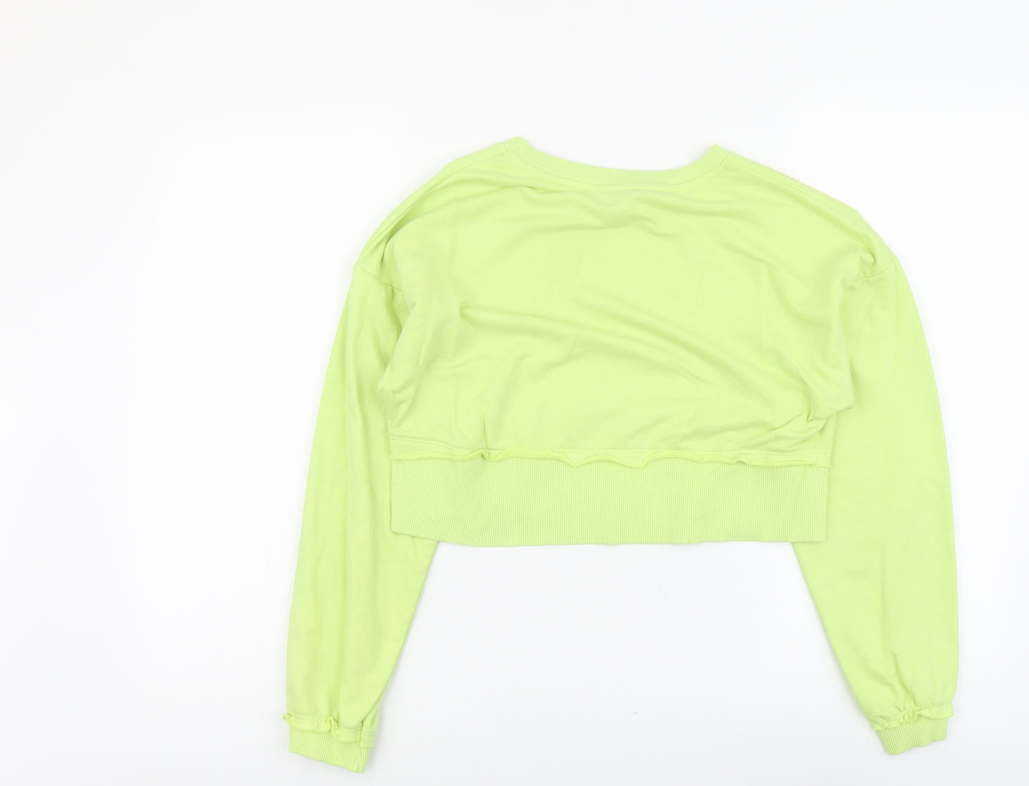 Primark Womens Green Cotton Pullover Sweatshirt Size 2XS Pullover