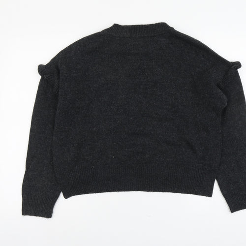Cooperative Womens Grey Round Neck Acrylic Pullover Jumper Size S
