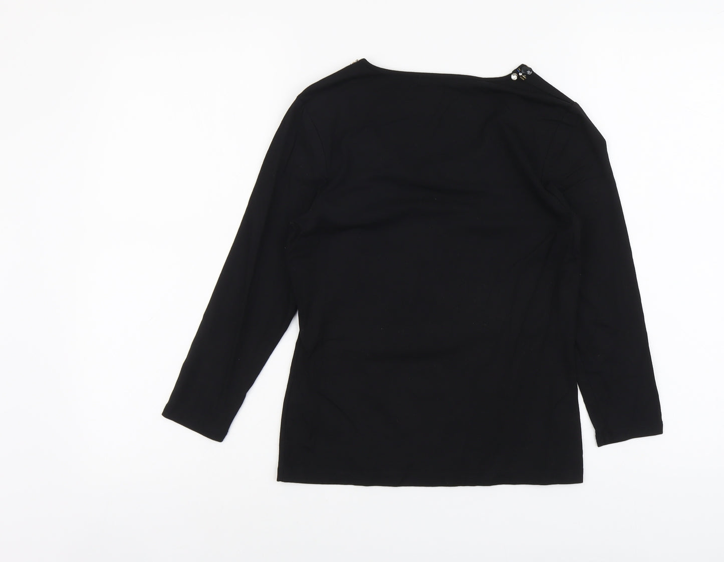 Precis Womens Black Viscose Basic T-Shirt Size XS Round Neck