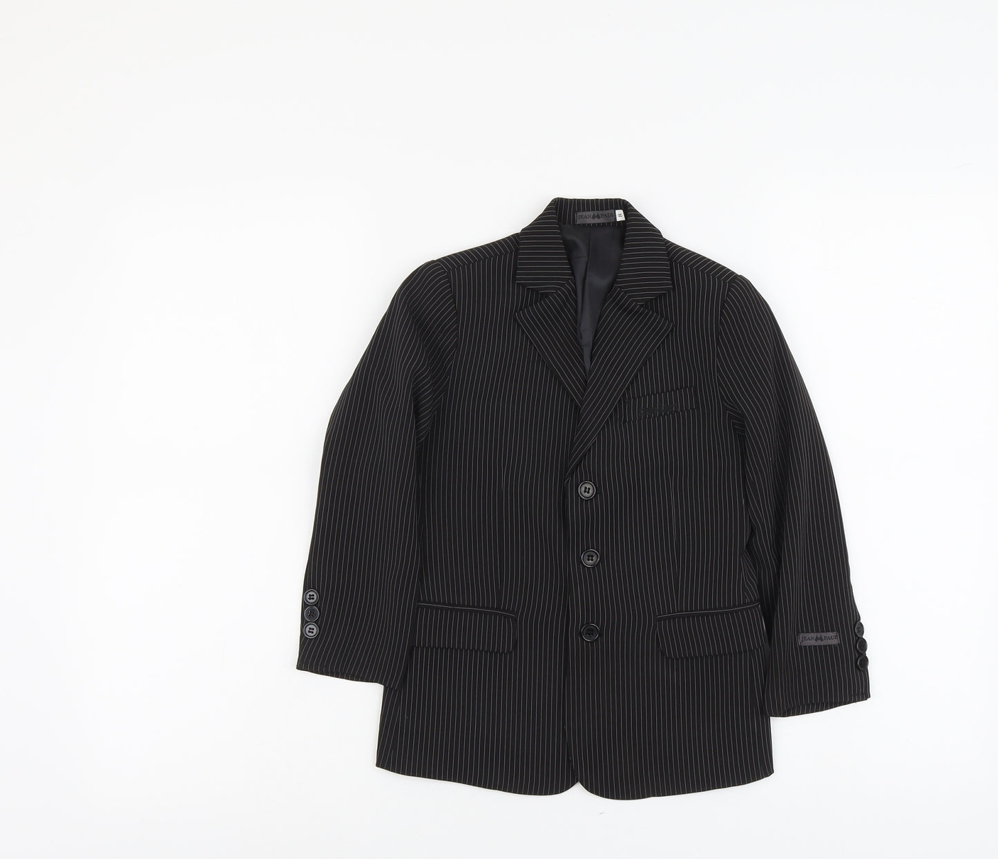 Jean Paul Boys Black Striped Jacket Blazer Size 8 Years Button