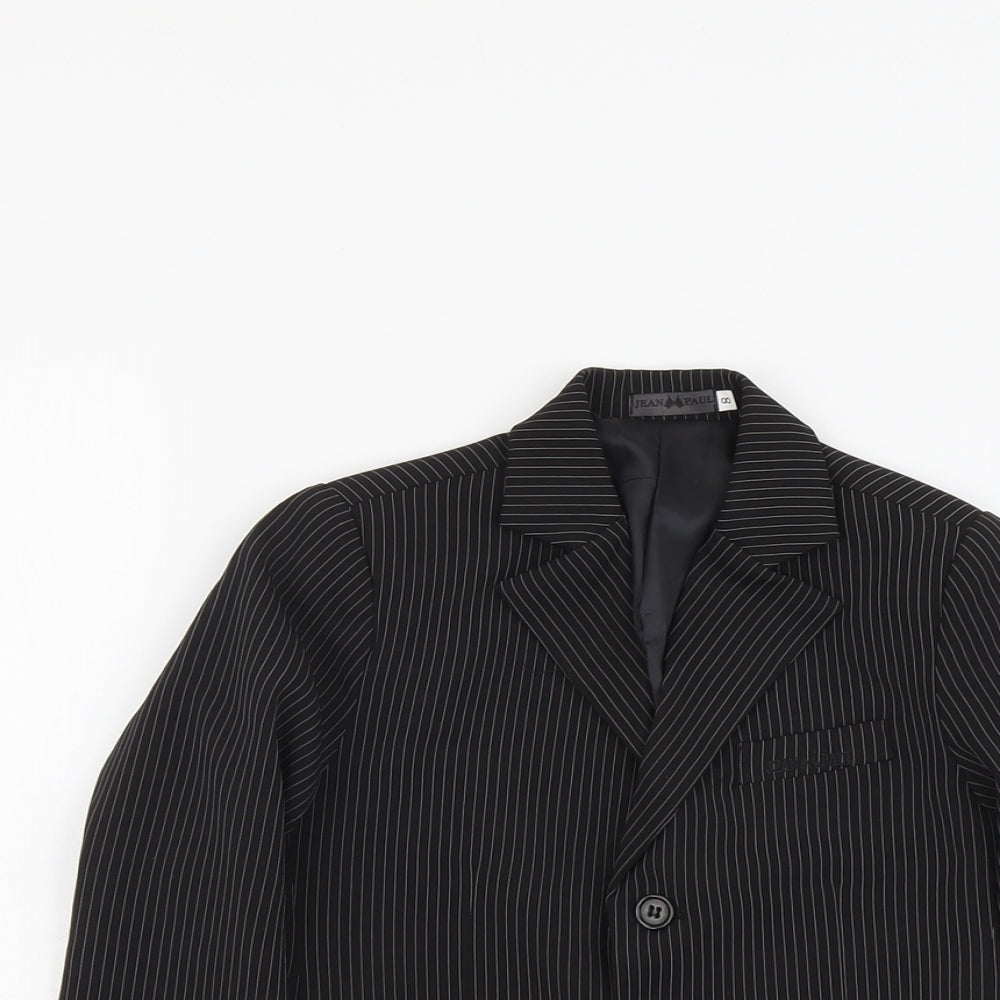 Jean Paul Boys Black Striped Jacket Blazer Size 8 Years Button