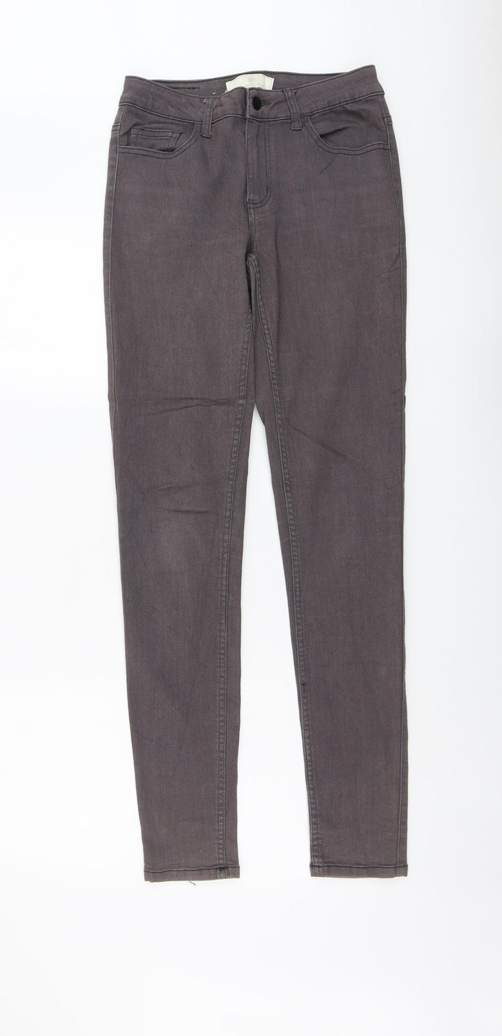 Pieces Womens Grey Cotton Skinny Jeans Size 26 in L30 in Regular Button