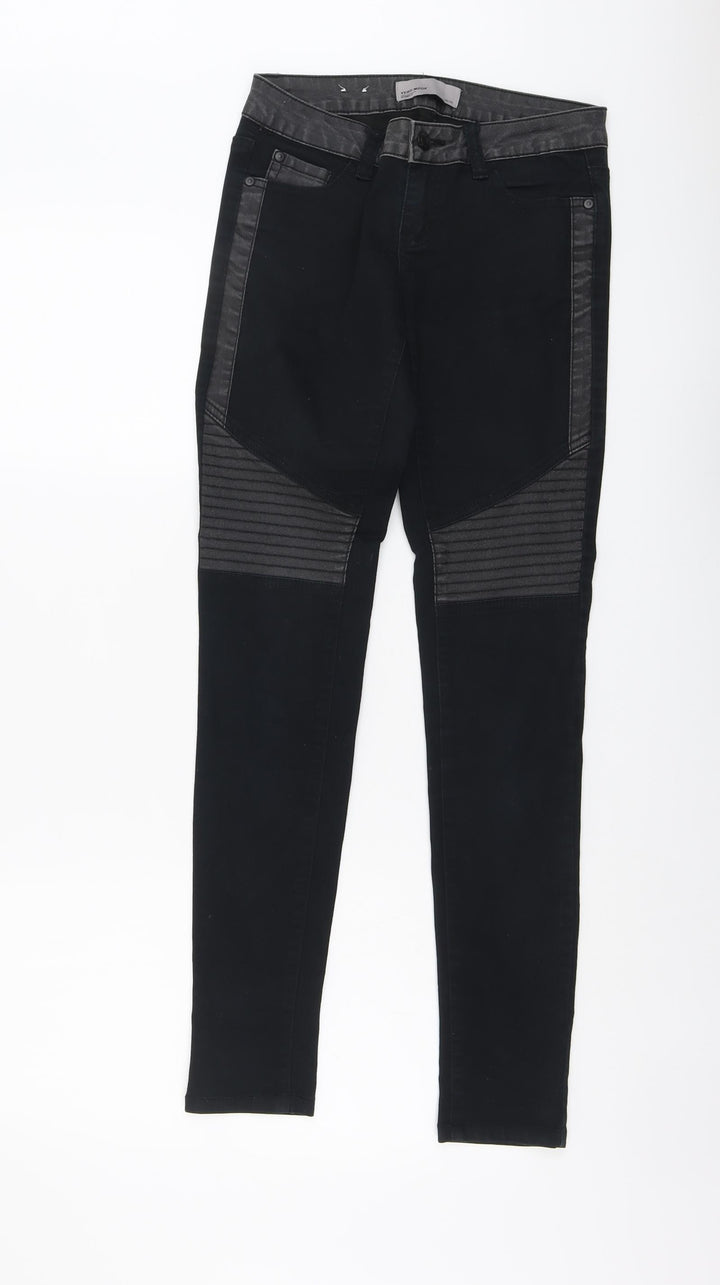 VERO MODA Womens Black Cotton Skinny Jeans Size 26 in L32 in Regular Button