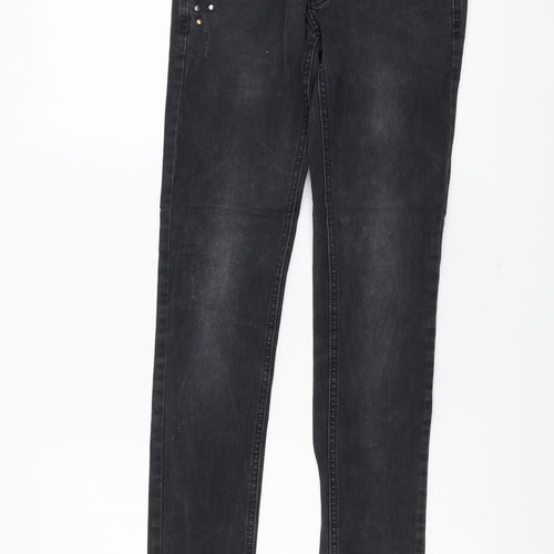Annule Womens Grey Cotton Skinny Jeans Size 28 in L31 in Regular Button