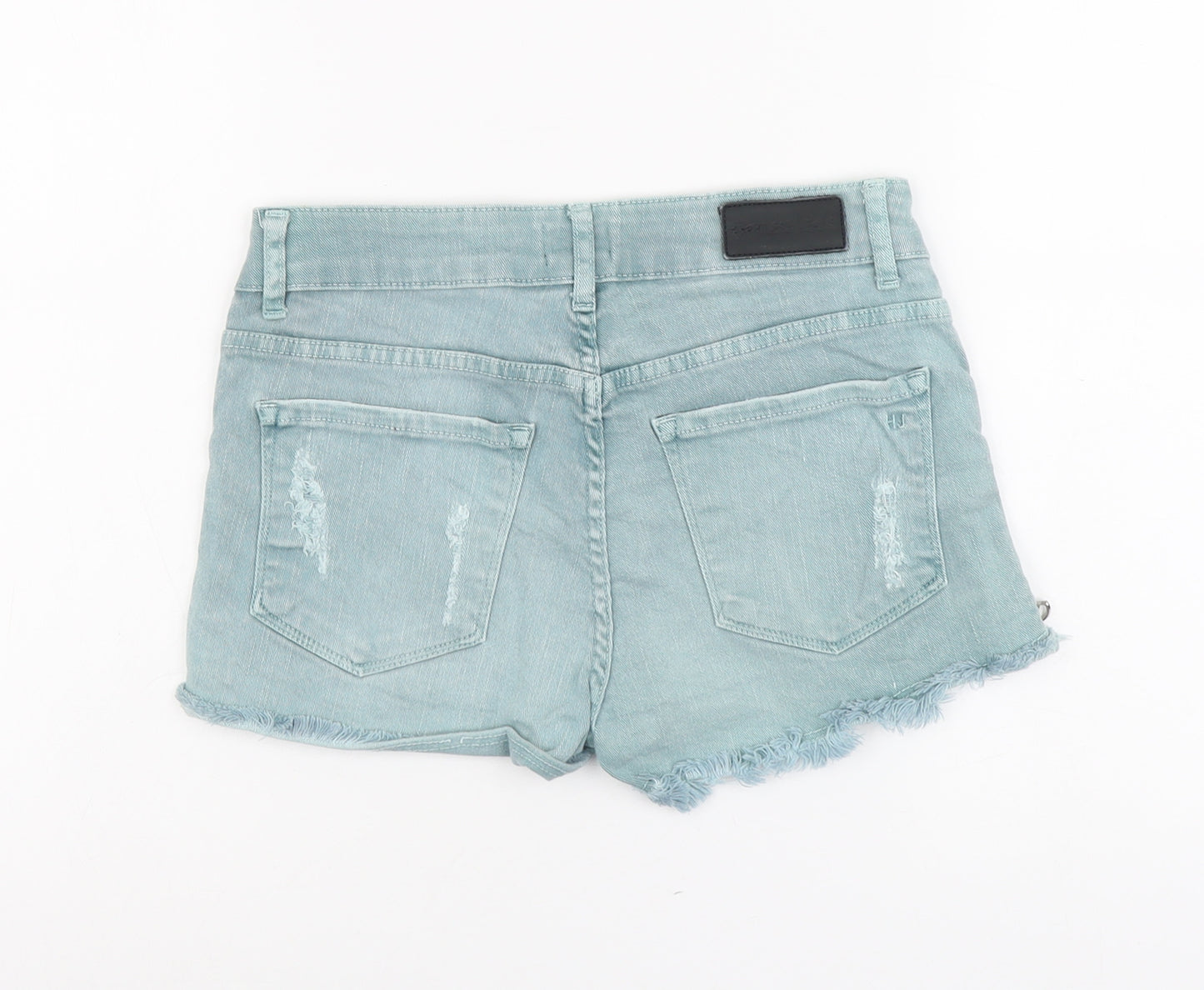 Hertless Womens Blue Cotton Hot Pants Shorts Size M L3 in Regular Button