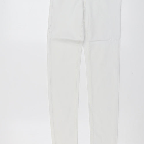 Toxik3 Womens White Cotton Skinny Jeans Size 6 L29 in Regular Button