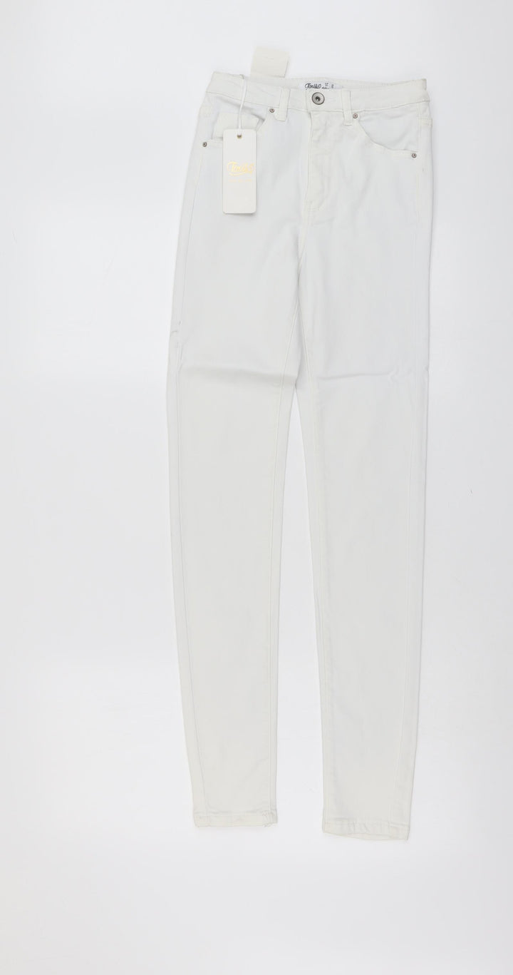 Toxik3 Womens White Cotton Skinny Jeans Size 6 L29 in Regular Button