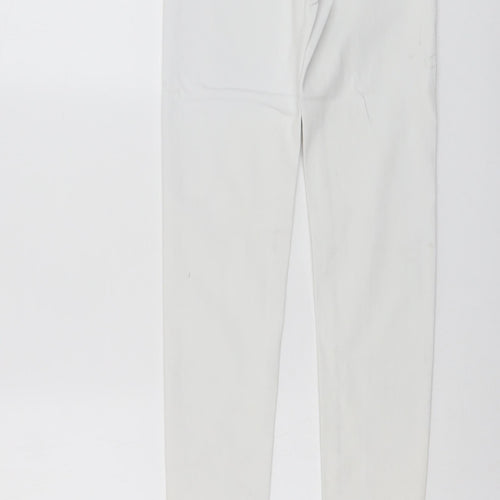 Toxik3 Womens White Cotton Skinny Jeans Size 6 L29 in Regular Button