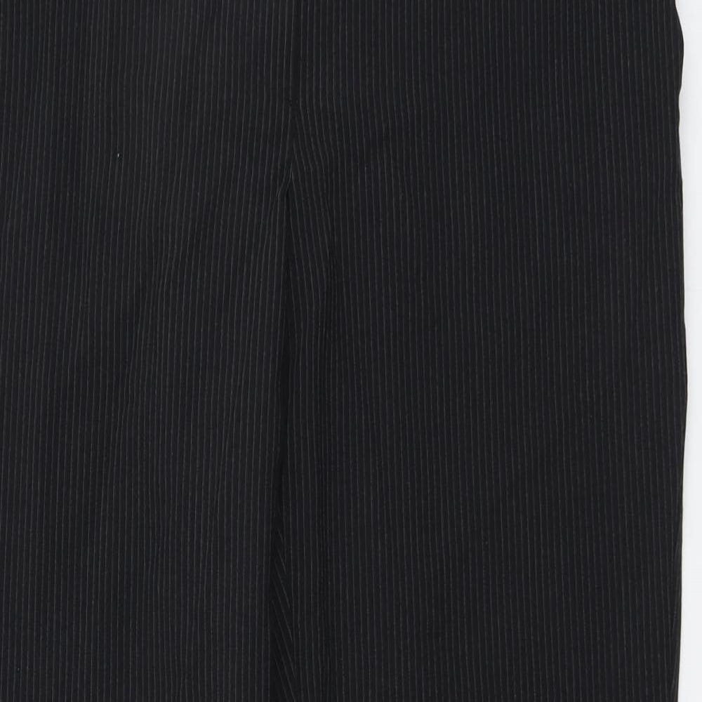 Evie Womens Blue Striped Polyester Trousers Size 18 L32 in Regular Button