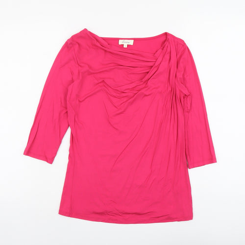 Linea Womens Pink Viscose Basic T-Shirt Size M Round Neck