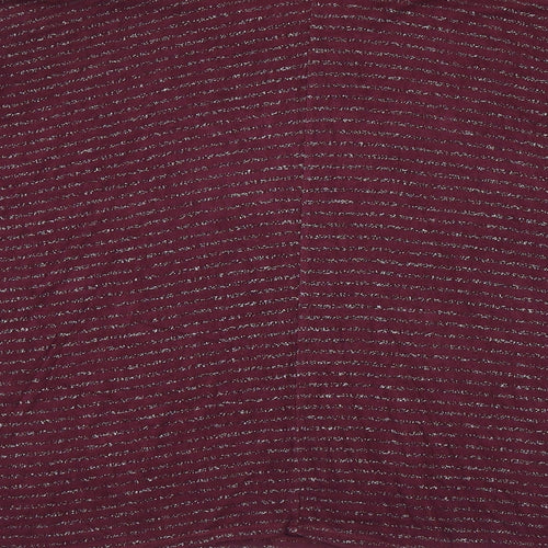 Suzy D Womens Purple Striped Viscose Basic T-Shirt Size M Round Neck