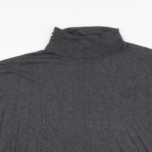 TU Womens Grey Roll Neck Polyamide Vest Jumper Size 10