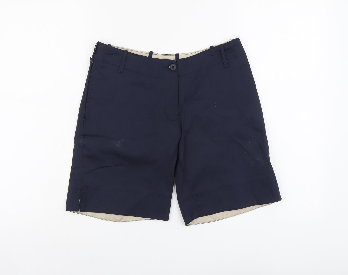 Moose Womens Blue Cotton Bermuda Shorts Size 10 L8 in Regular Button