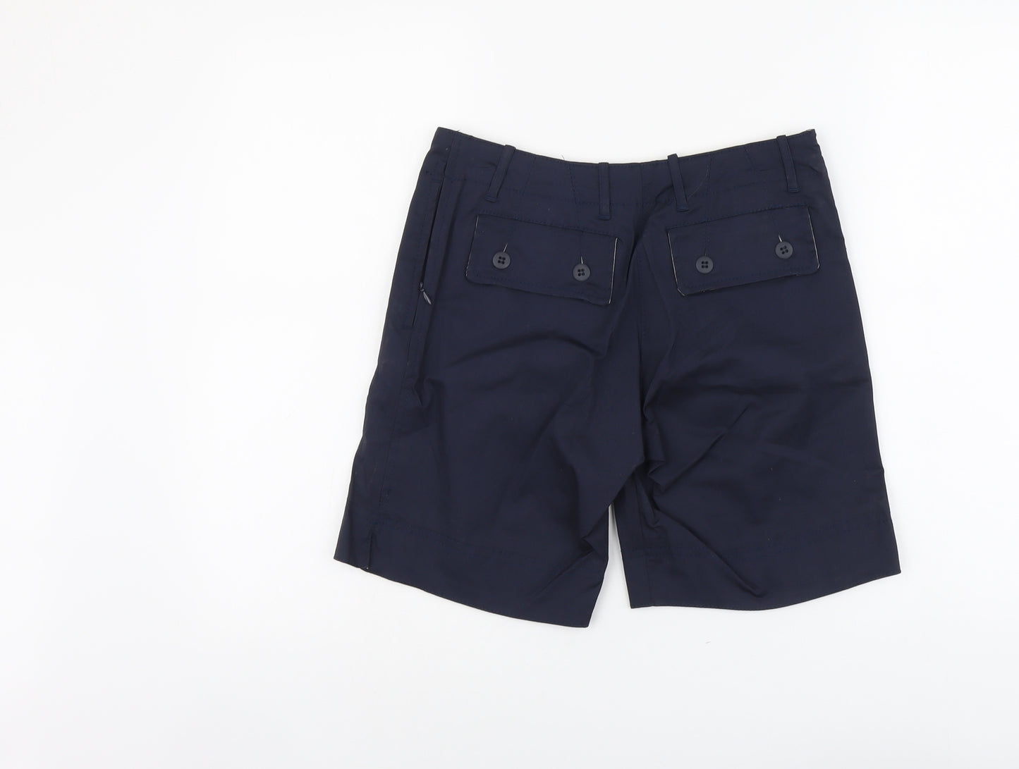 Moose Womens Blue Cotton Bermuda Shorts Size 10 L8 in Regular Button