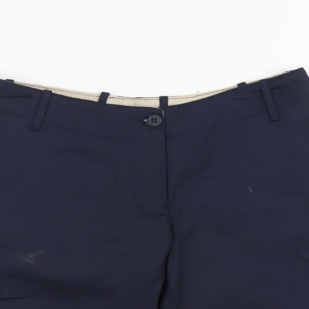 Moose Womens Blue Cotton Bermuda Shorts Size 10 L8 in Regular Button