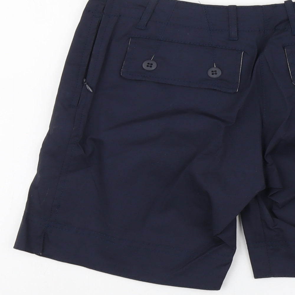Moose Womens Blue Cotton Bermuda Shorts Size 10 L8 in Regular Button