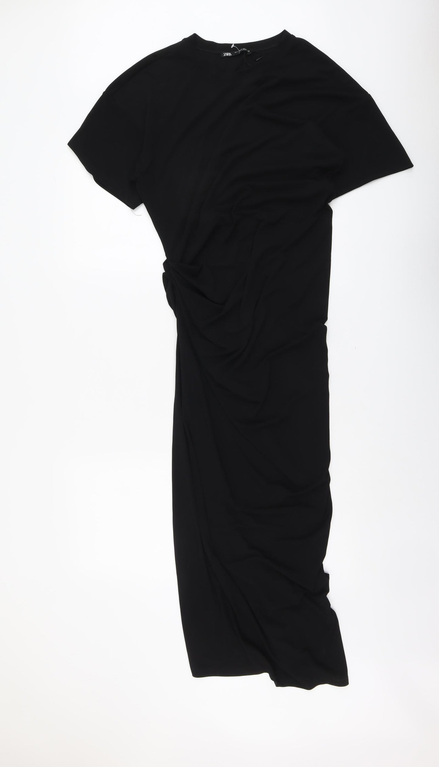 Zara Womens Black Polyester Maxi Size M Round Neck Pullover