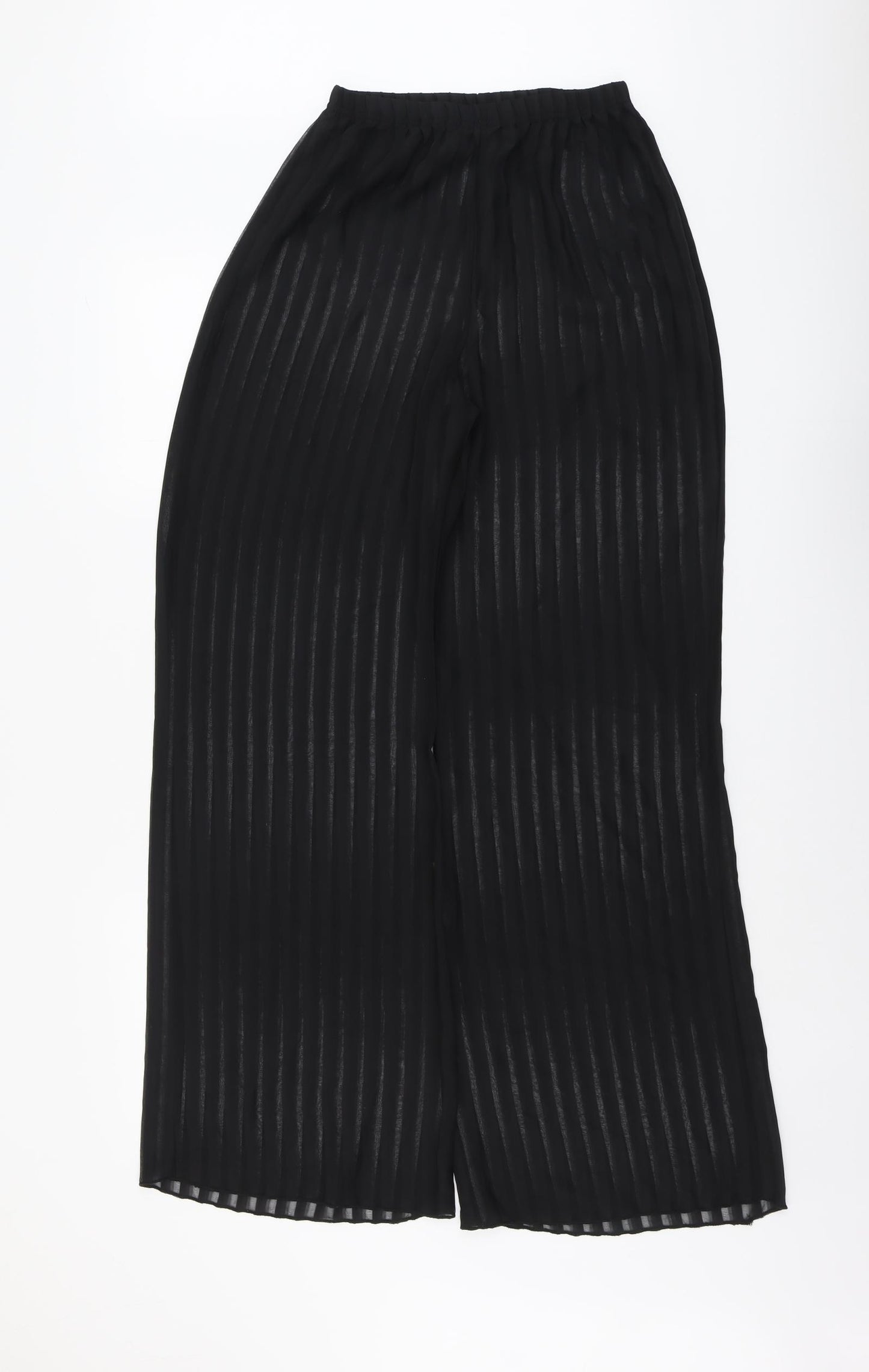 PRETTYLITTLETHING Womens Black Polyester Trousers Size 8 L30 in Regular