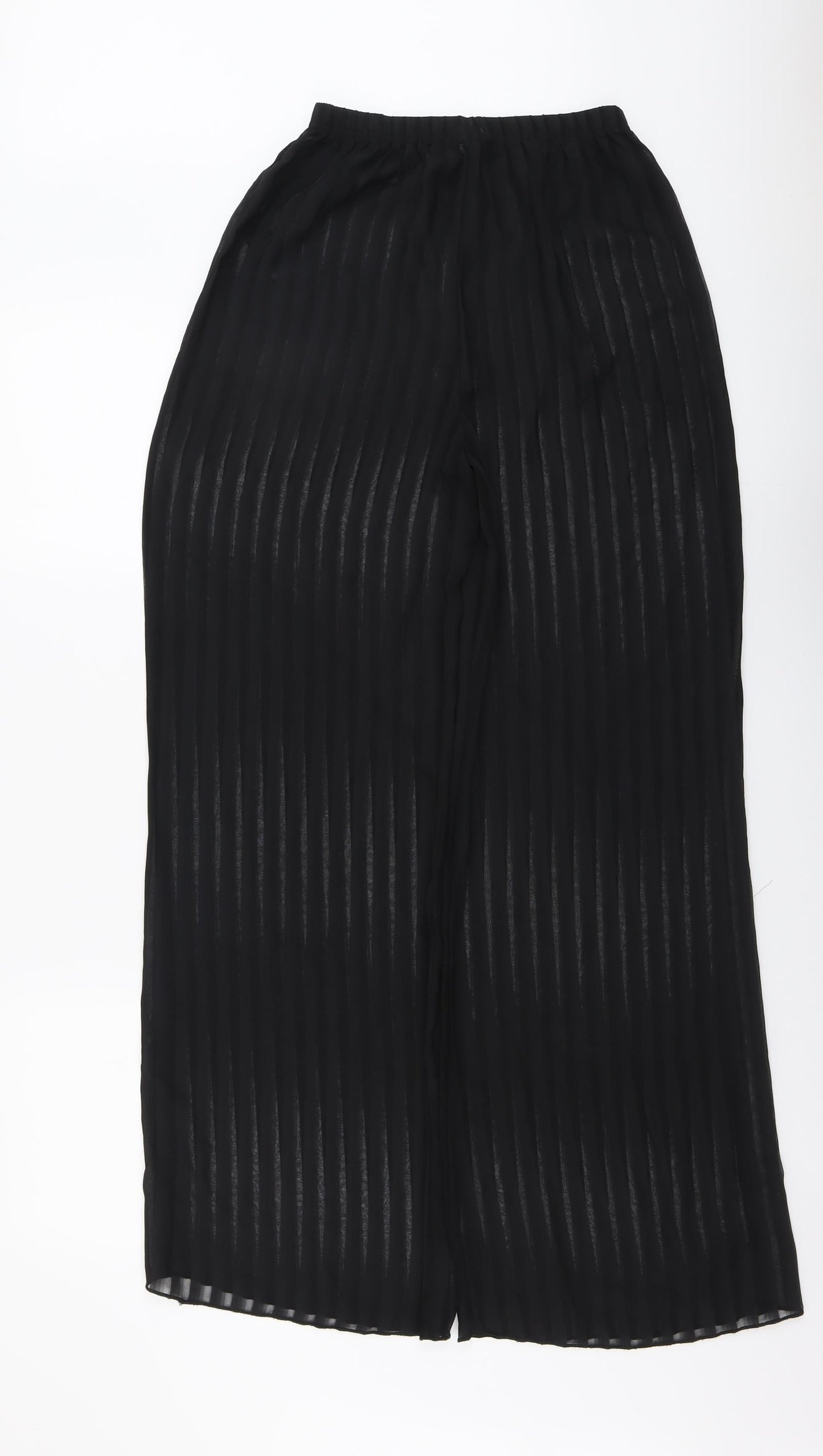 PRETTYLITTLETHING Womens Black Polyester Trousers Size 8 L30 in Regular