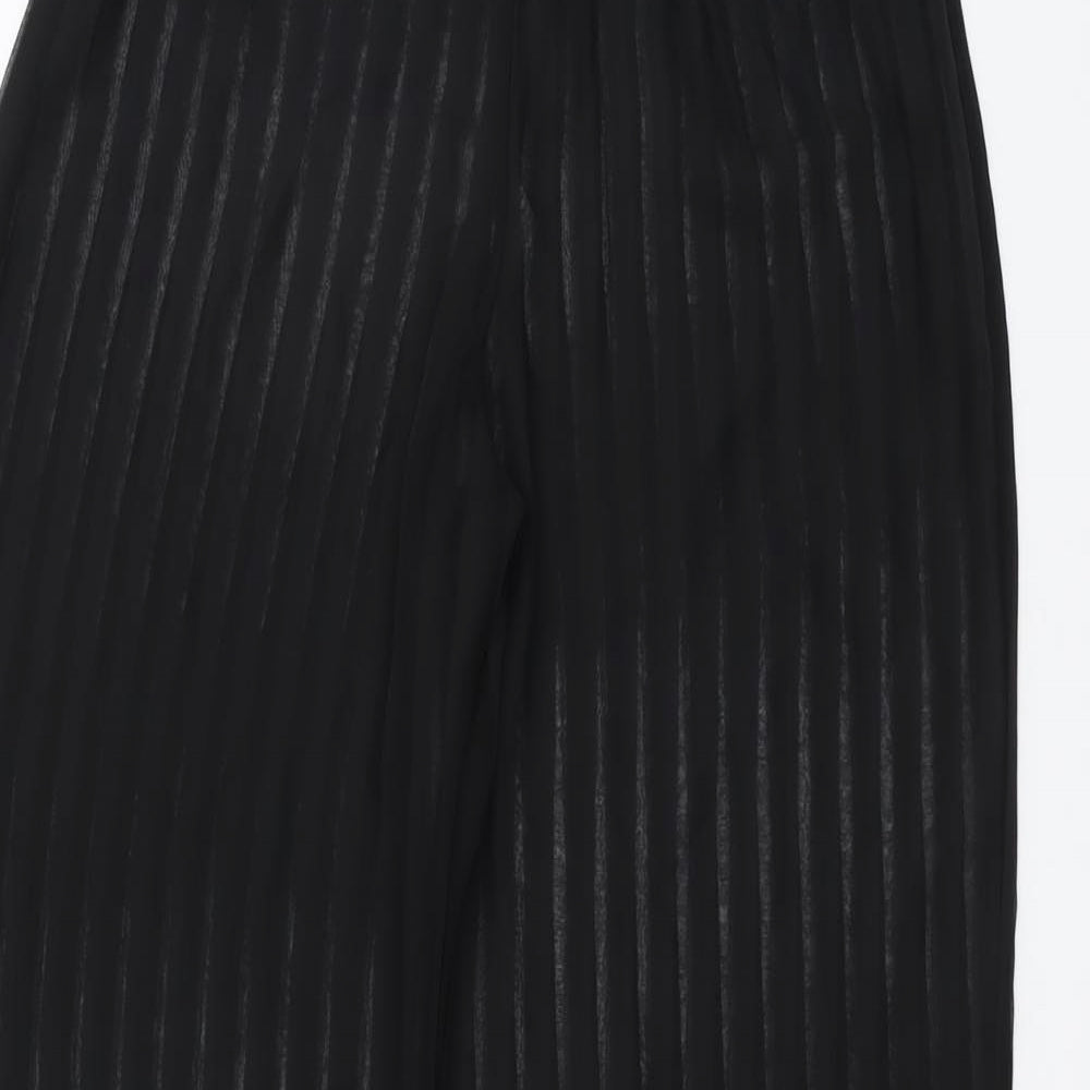 PRETTYLITTLETHING Womens Black Polyester Trousers Size 8 L30 in Regular