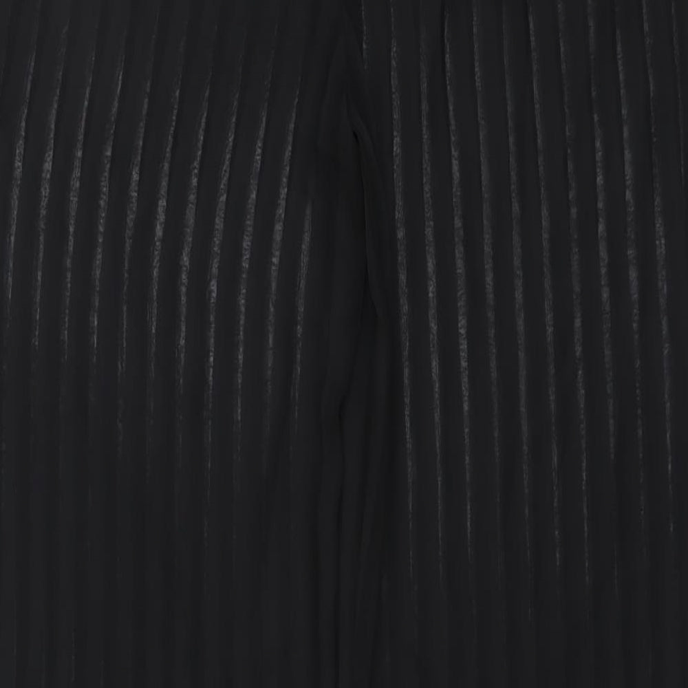 PRETTYLITTLETHING Womens Black Polyester Trousers Size 8 L30 in Regular