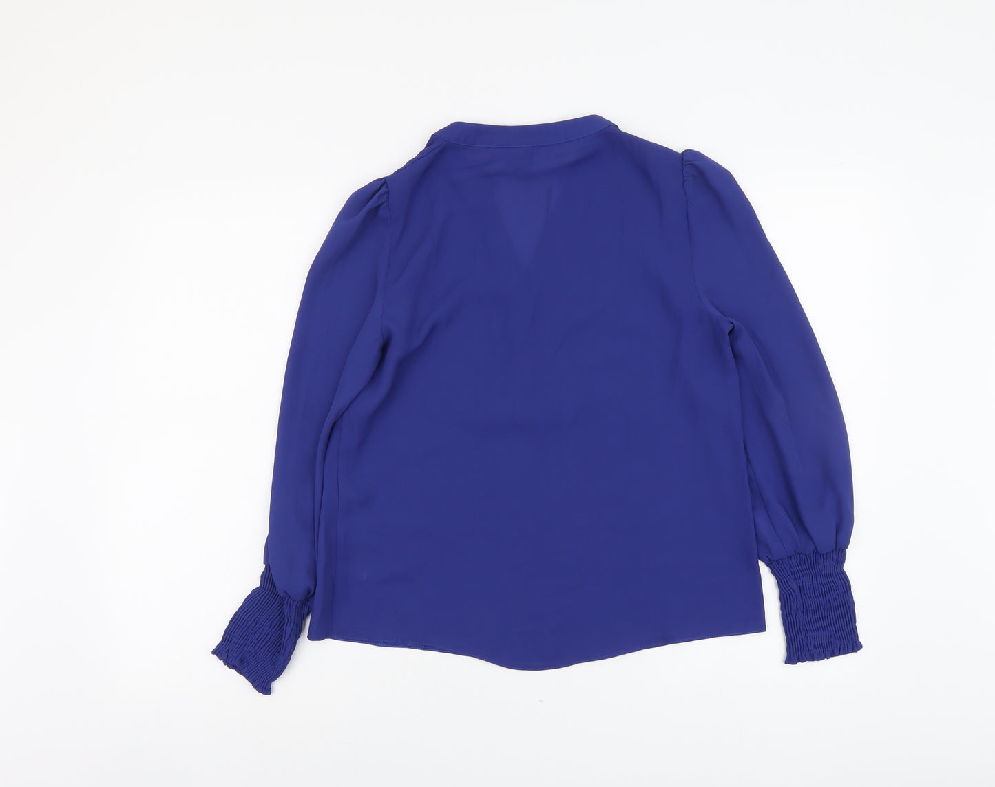 Dorothy Perkins Womens Blue Polyester Basic Blouse Size 10 V-Neck
