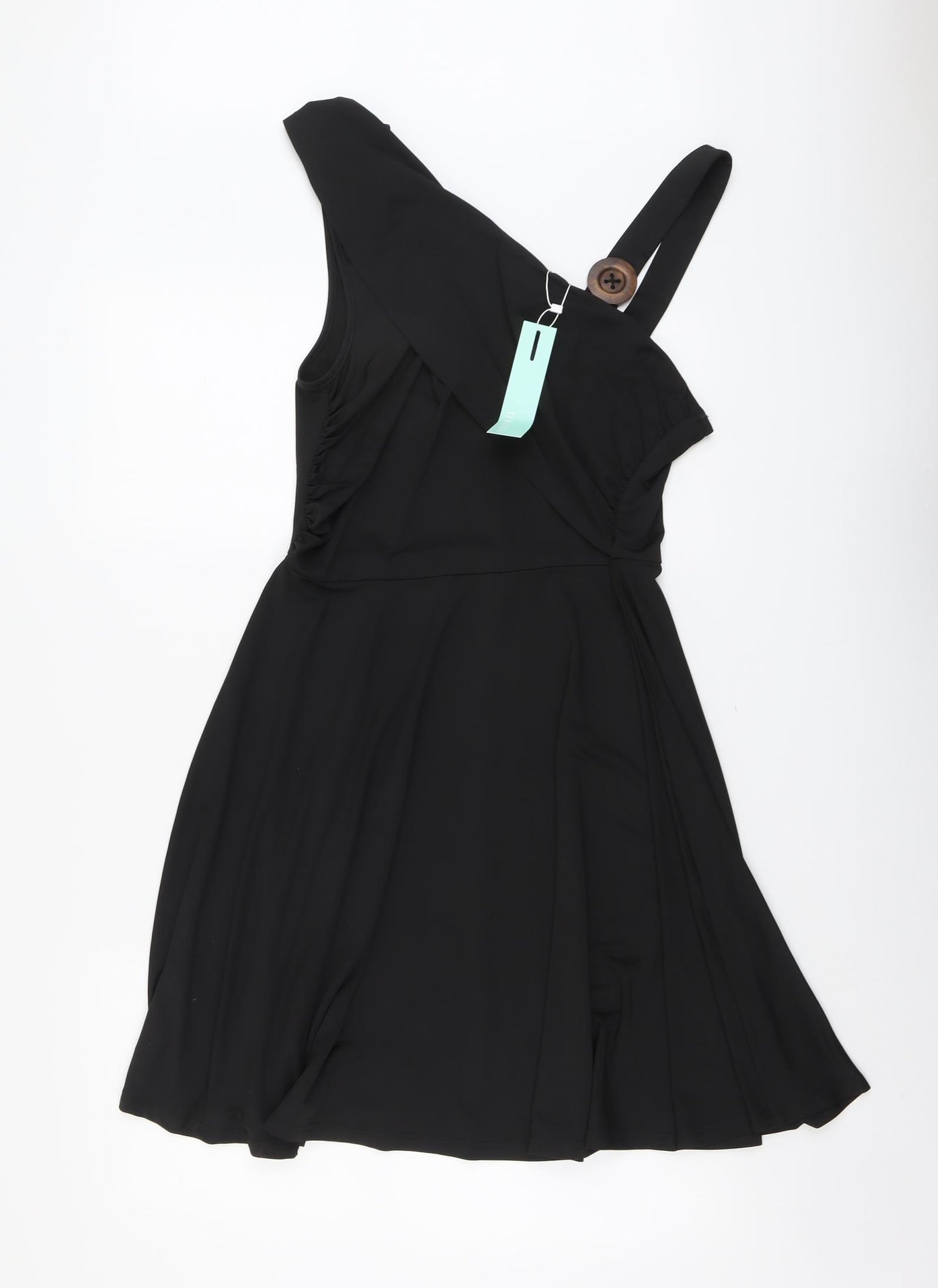 Dressfo Womens Black Polyester Fit & Flare Size XL V-Neck Pullover