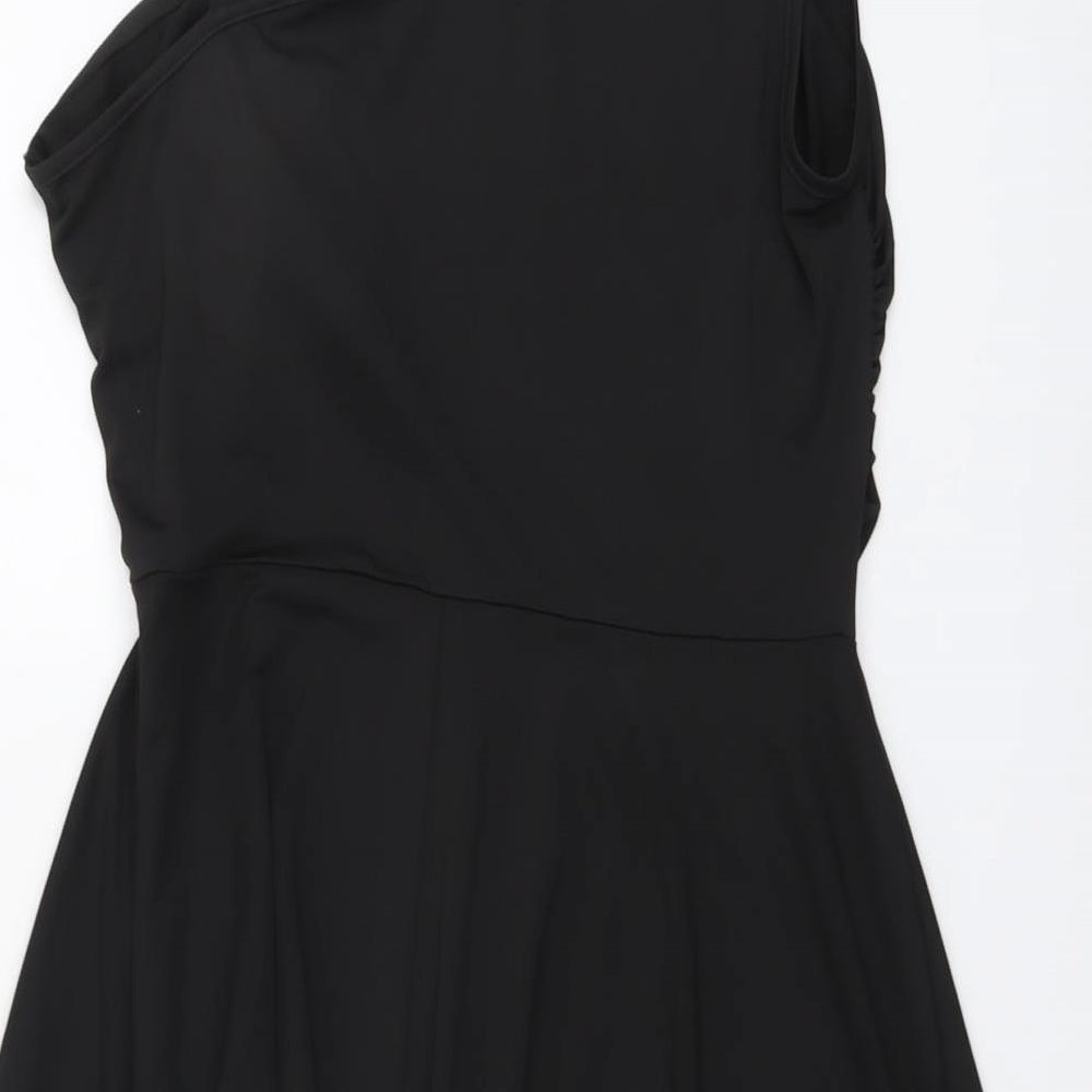 Dressfo Womens Black Polyester Fit & Flare Size XL V-Neck Pullover