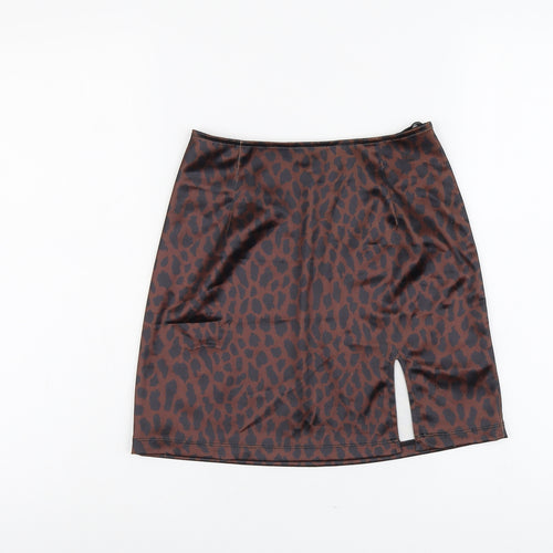 Motel Womens Brown Animal Print Polyester Mini Skirt Size XS - Leopard Pattern