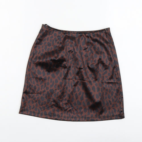 Motel Womens Brown Animal Print Polyester Mini Skirt Size XS - Leopard Pattern