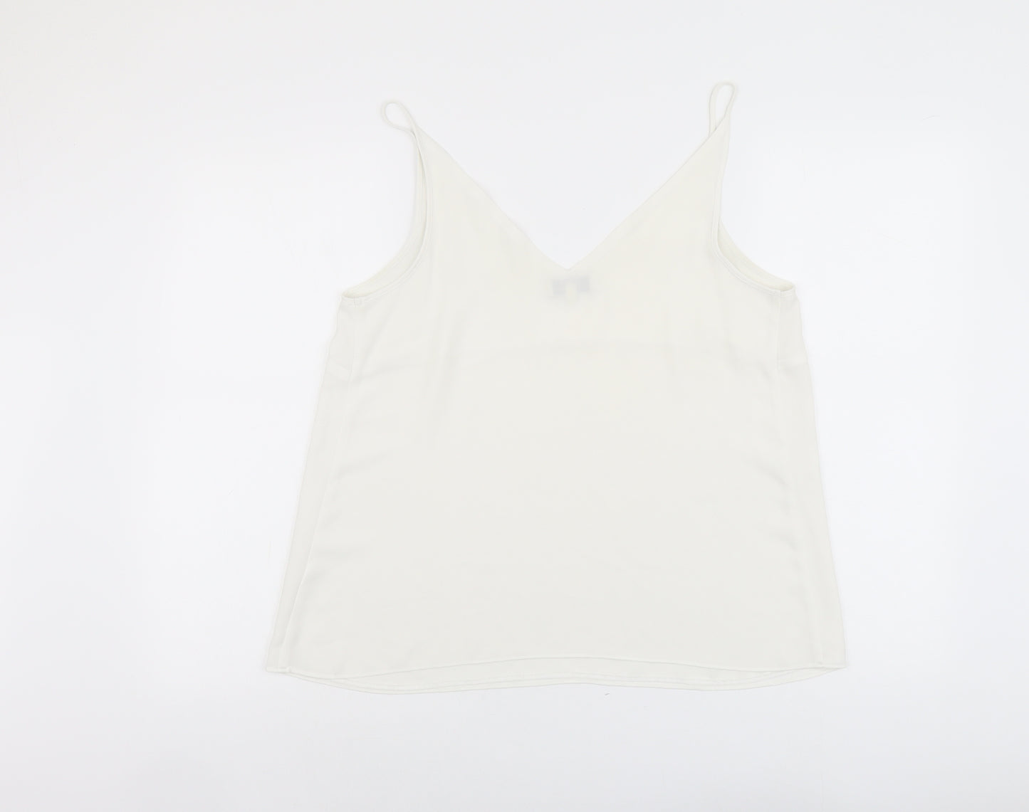 Papaya Womens Ivory Polyester Camisole Tank Size 14 V-Neck