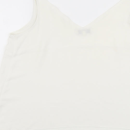 Papaya Womens Ivory Polyester Camisole Tank Size 14 V-Neck