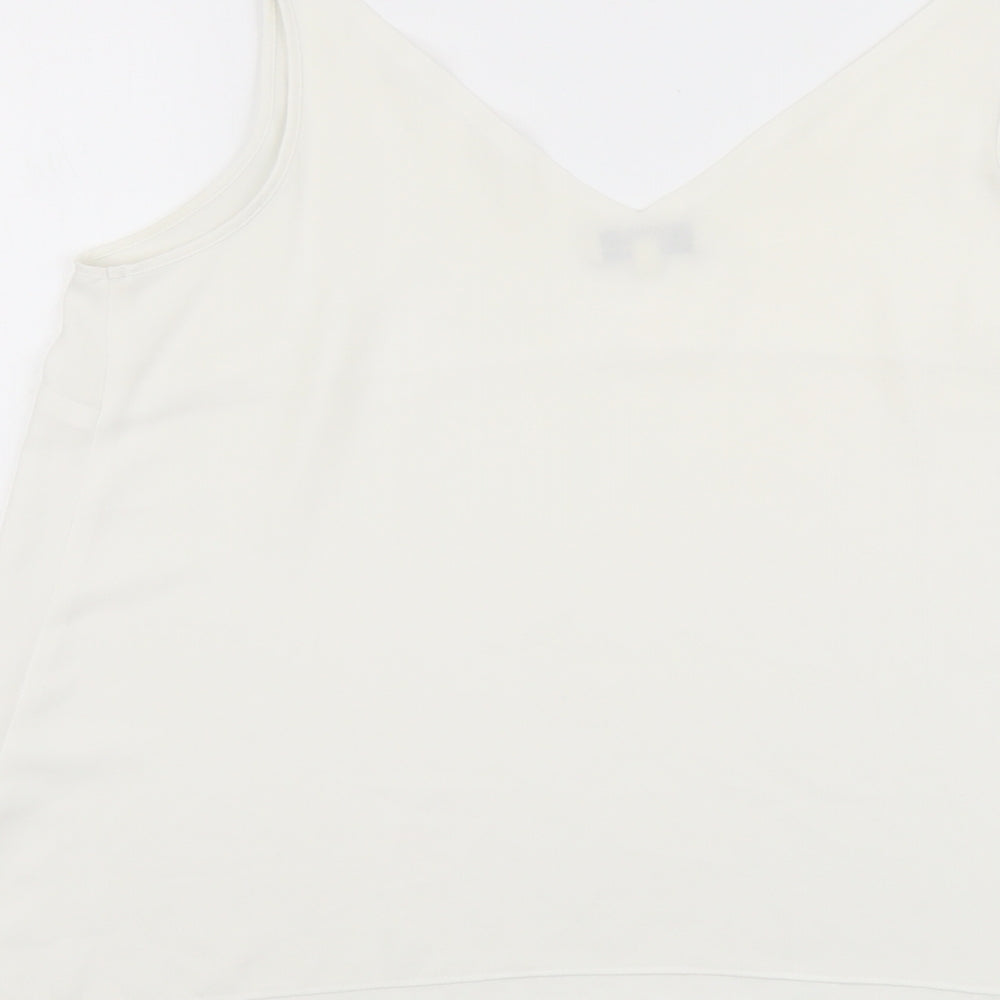 Papaya Womens Ivory Polyester Camisole Tank Size 14 V-Neck