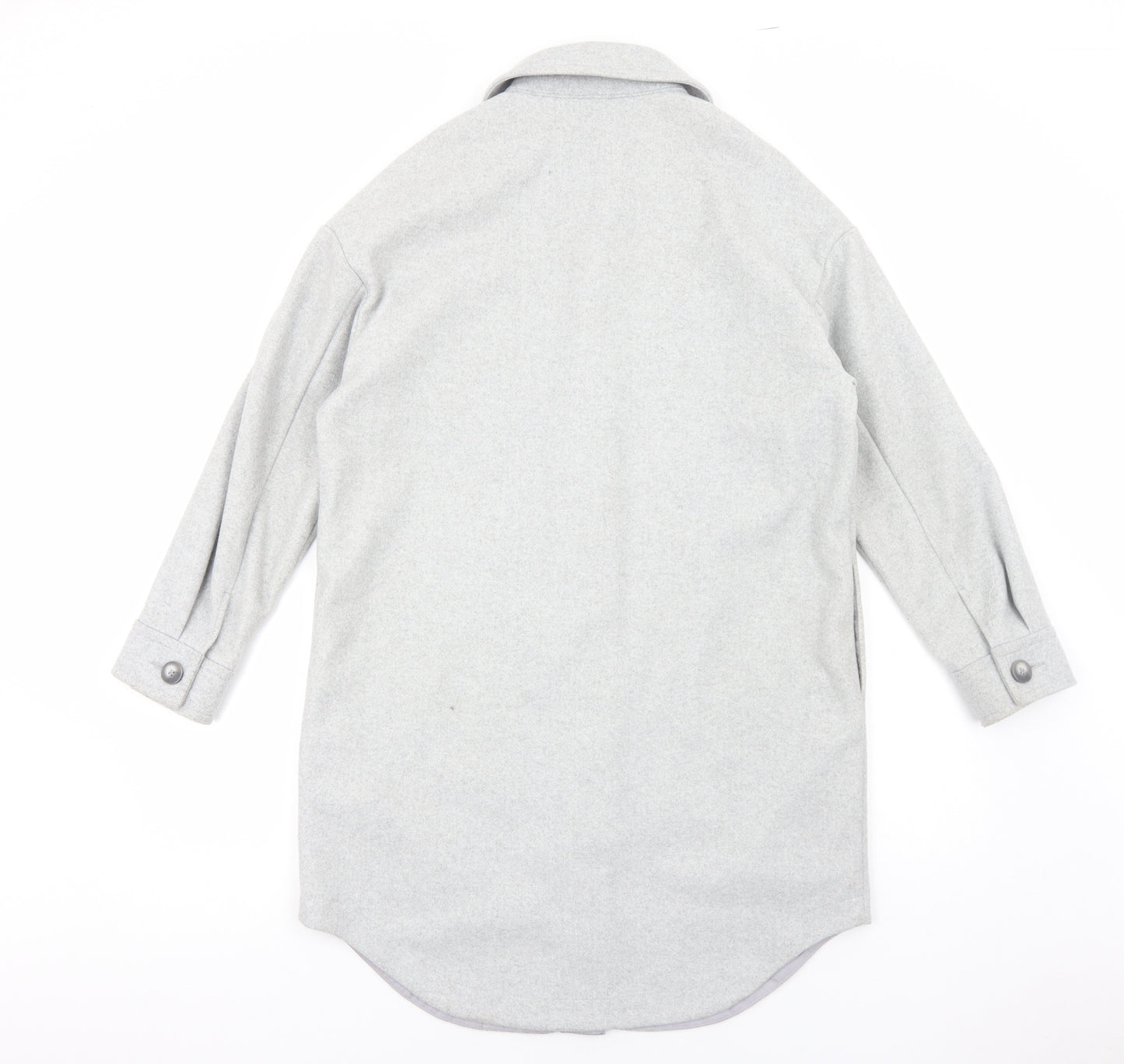 Primark Womens Grey Polyester Shirt Dress Size 2XS Collared Button