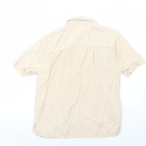 Topshop Womens Beige Lyocell Basic Button-Up Size 8 Collared