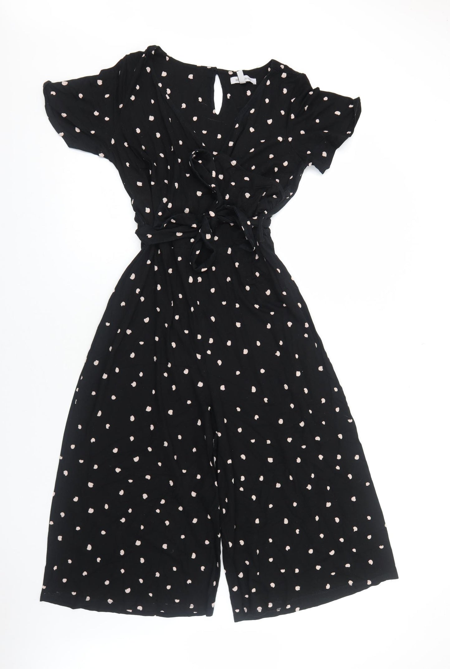 Bravissimo Womens Black Polka Dot Viscose Jumpsuit One-Piece Size 18 Pullover