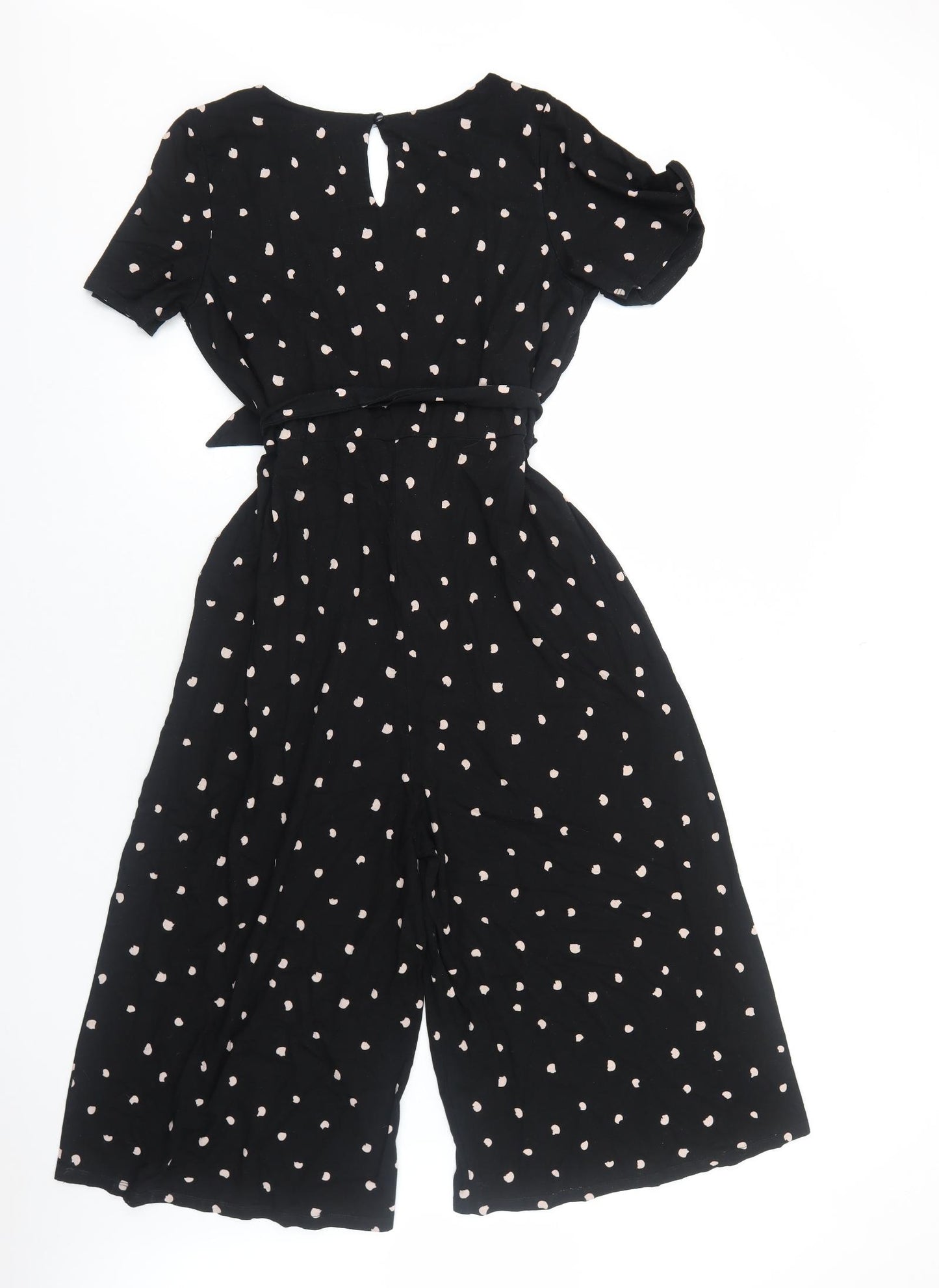 Bravissimo Womens Black Polka Dot Viscose Jumpsuit One-Piece Size 18 Pullover