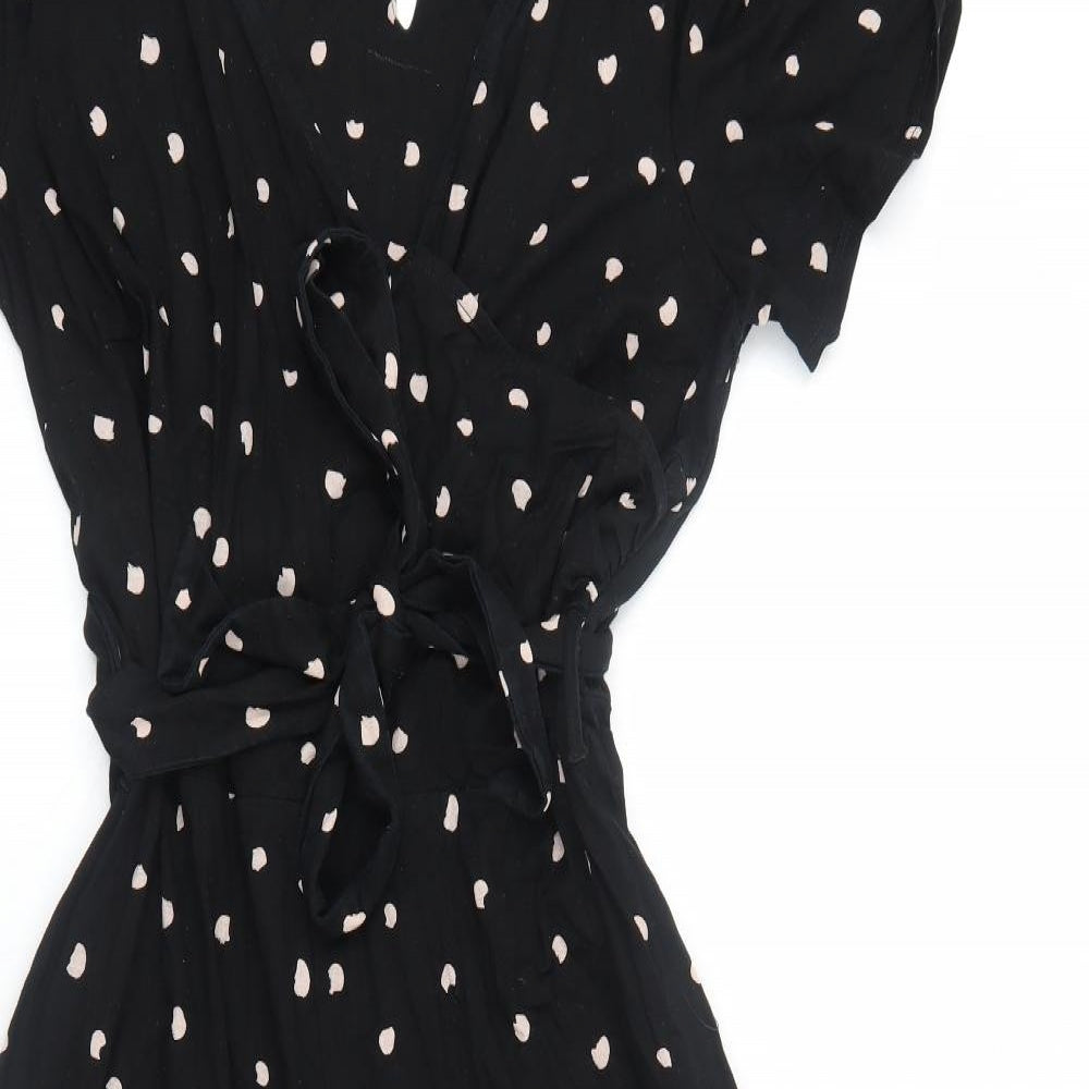 Bravissimo Womens Black Polka Dot Viscose Jumpsuit One-Piece Size 18 Pullover