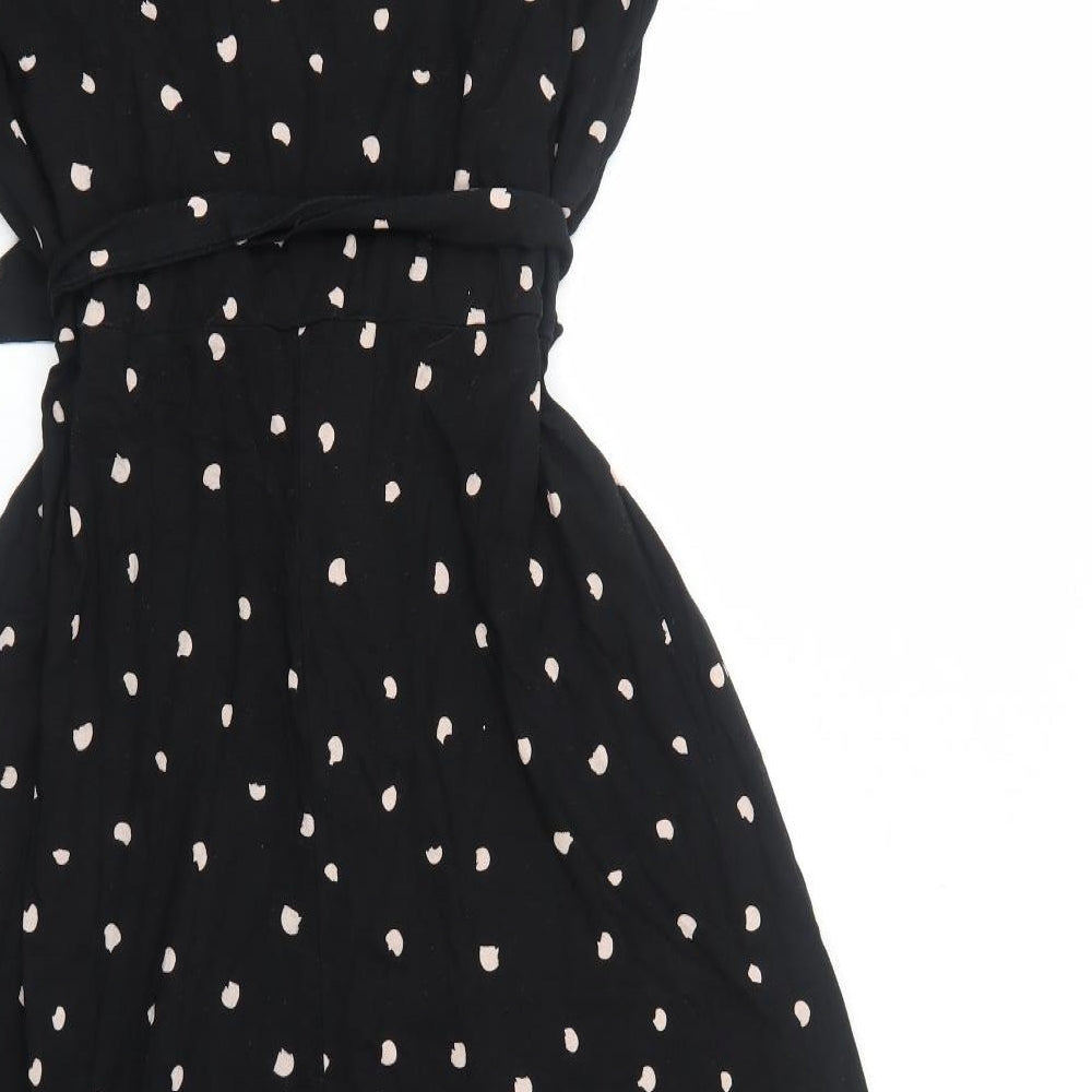 Bravissimo Womens Black Polka Dot Viscose Jumpsuit One-Piece Size 18 Pullover