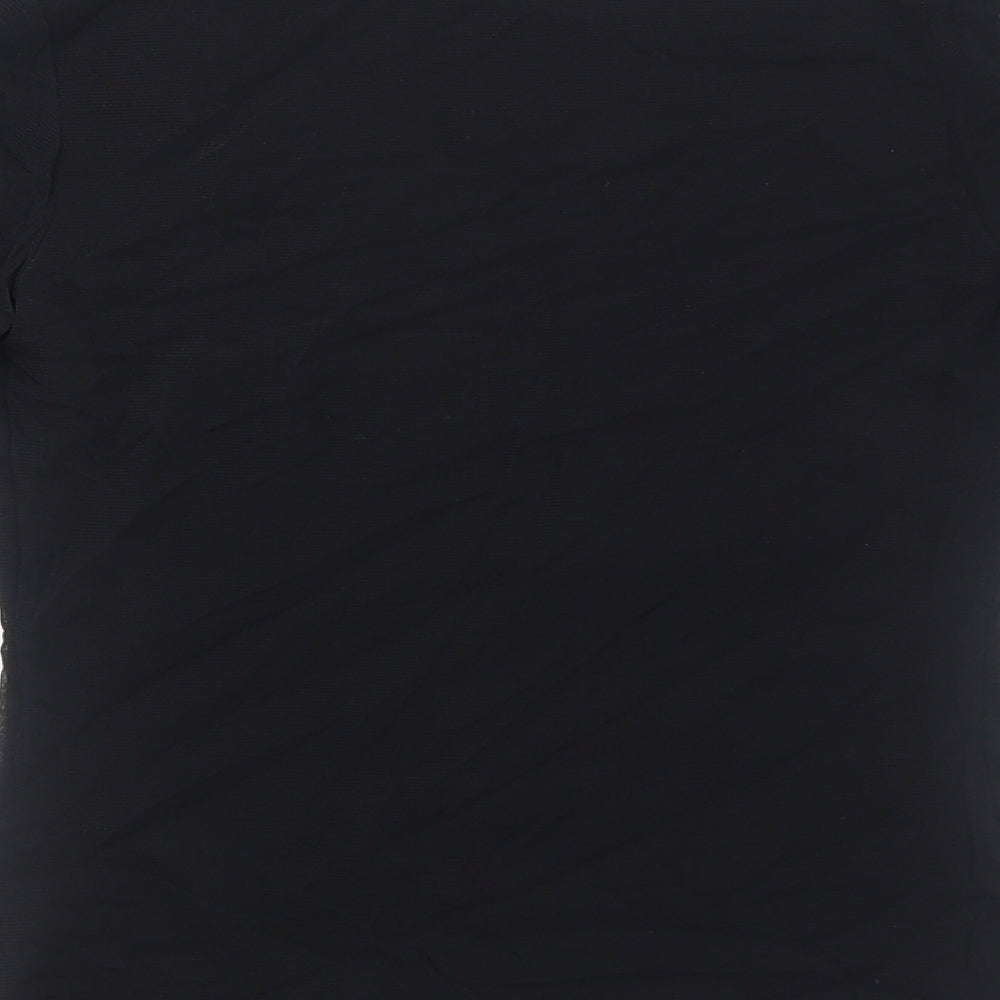 Oasis Womens Black Polyester Basic Blouse Size 10 V-Neck