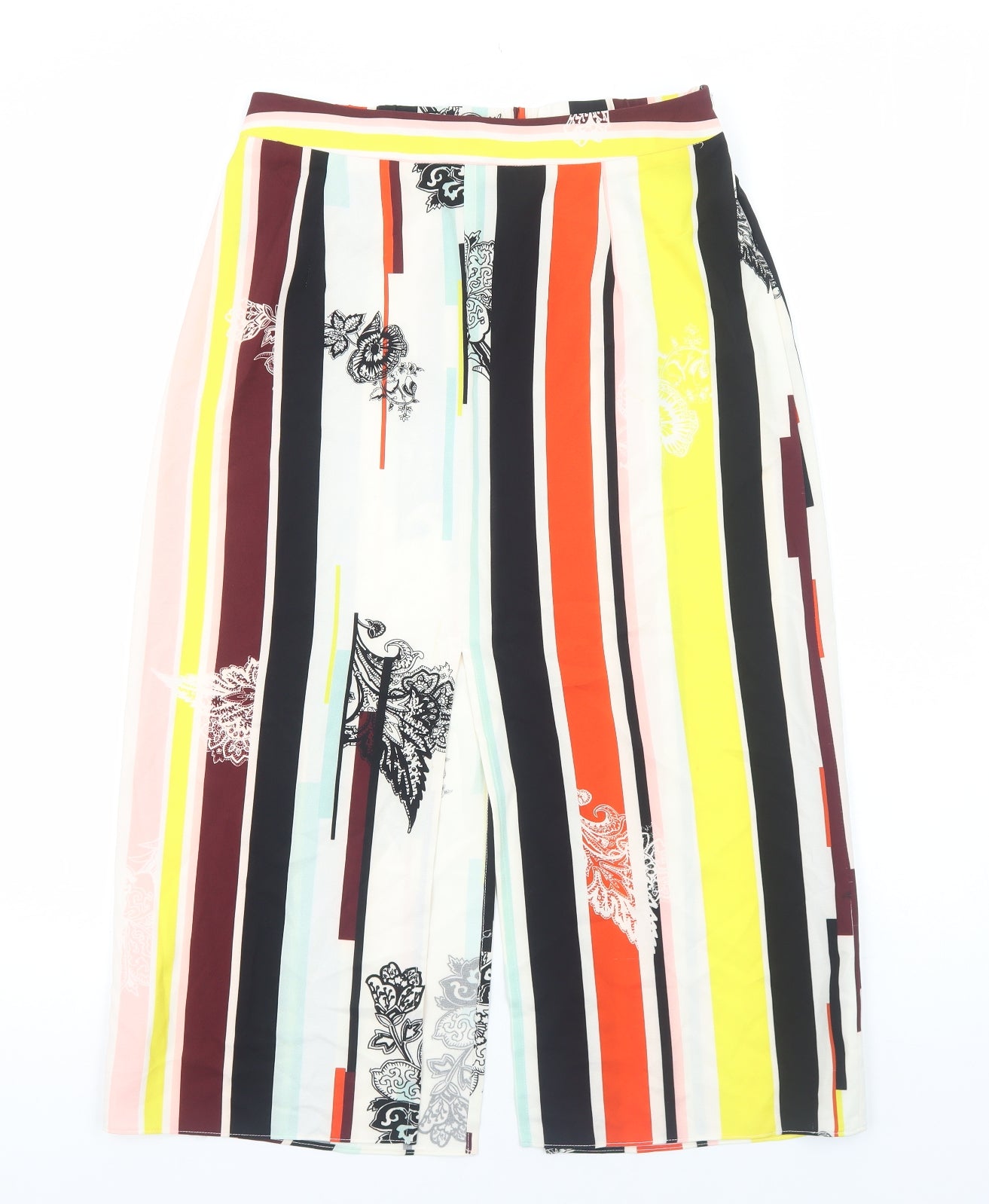 River Island Womens Multicoloured Geometric Polyester Straight & Pencil Skirt Size 14 Zip