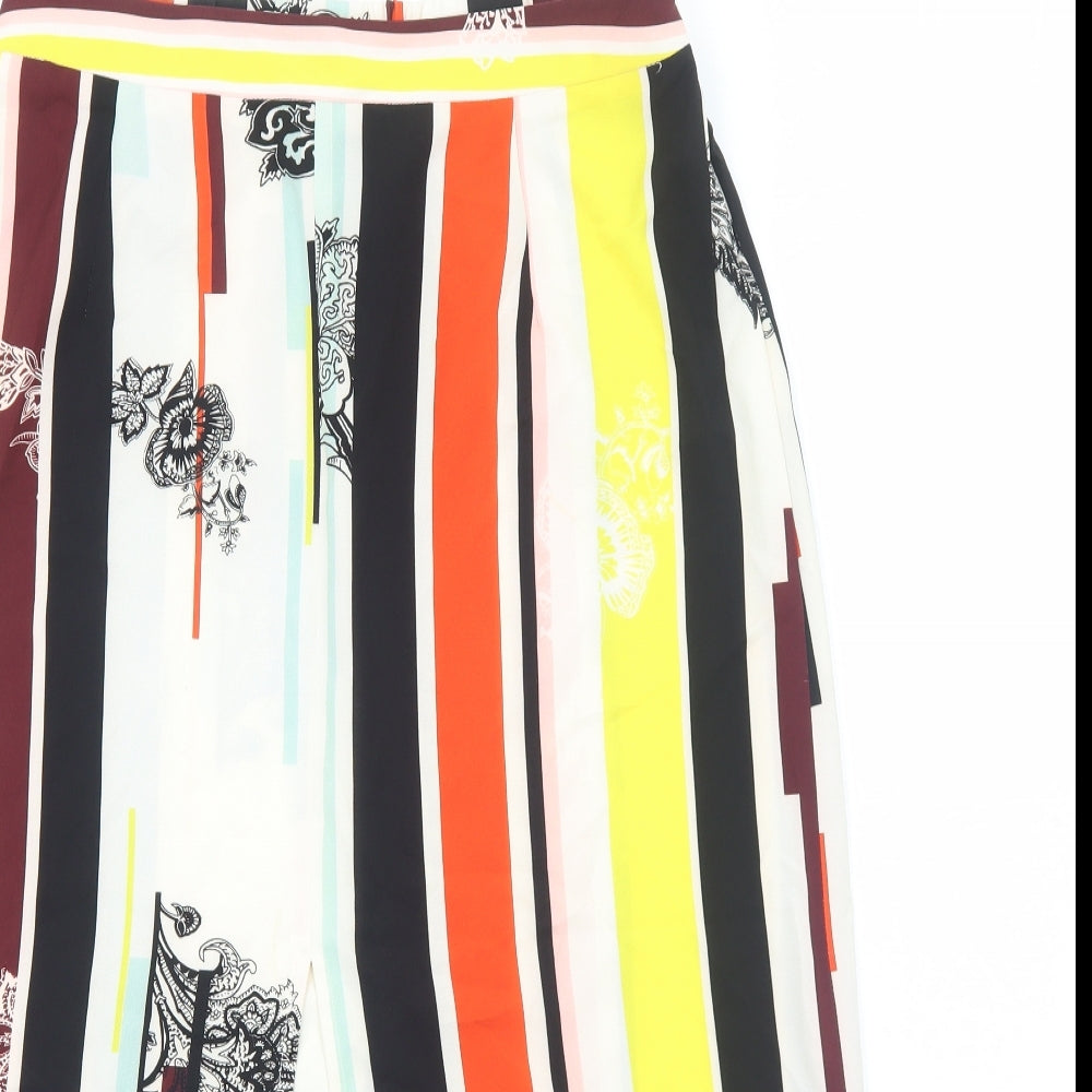 River Island Womens Multicoloured Geometric Polyester Straight & Pencil Skirt Size 14 Zip