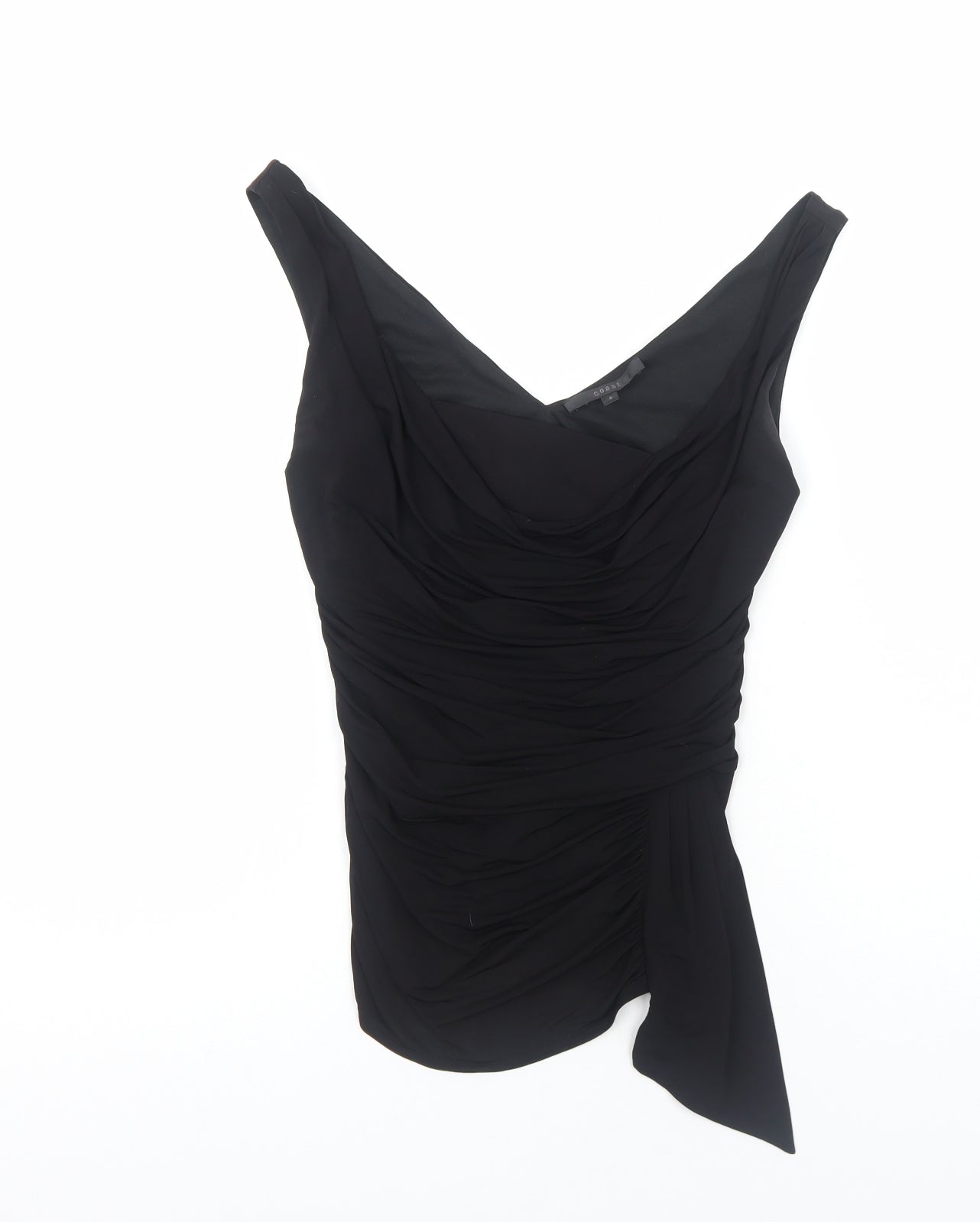 Coast Womens Black Polyester Basic Tank Size 8 V-Neck