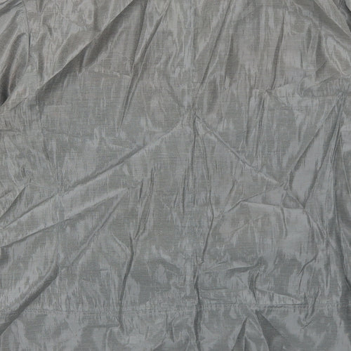 Sandra Pabst Womens Silver Polyester Basic Button-Up Size M Collared