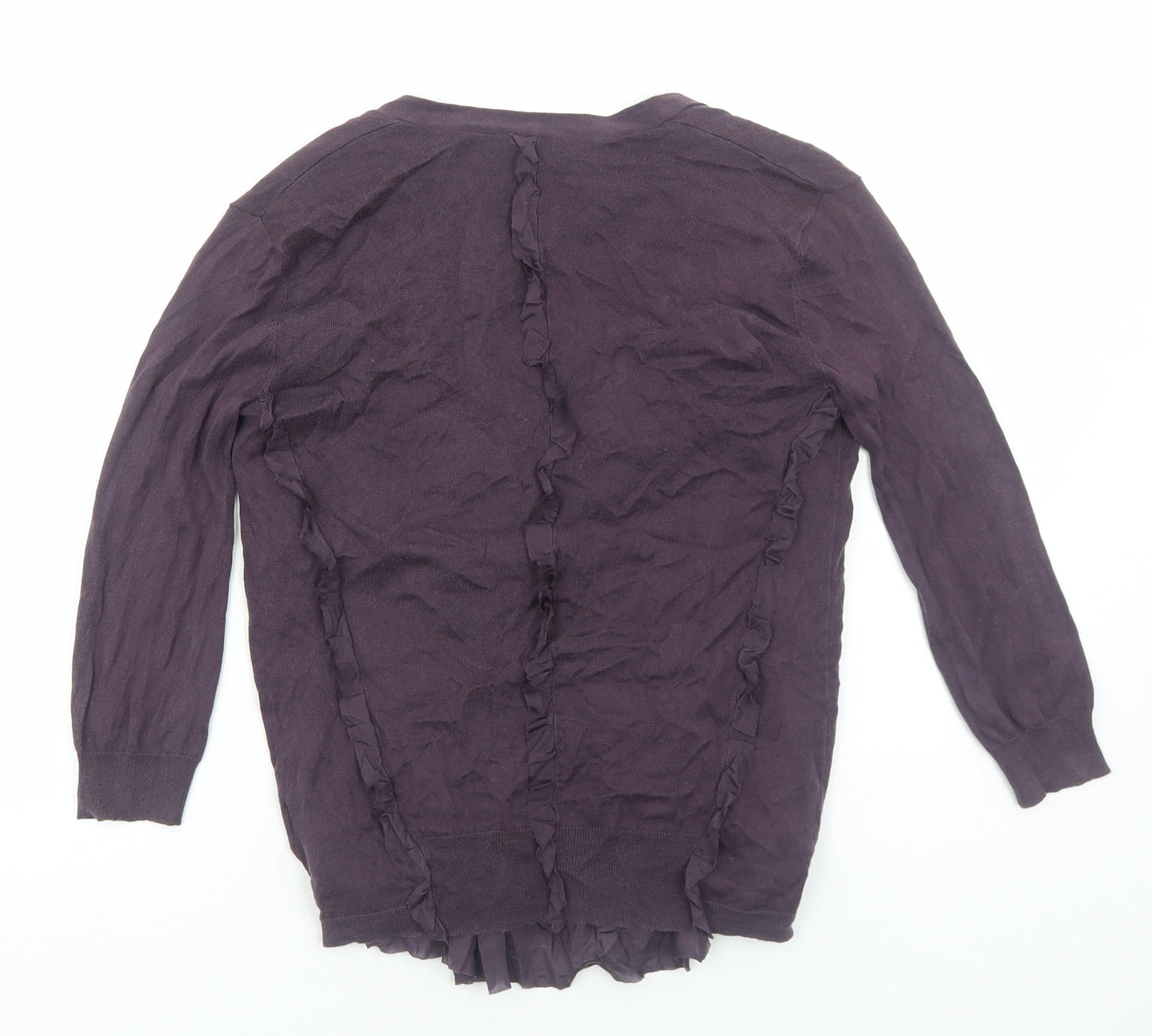 Joseph Womens Purple V-Neck Silk Cardigan Jumper Size M