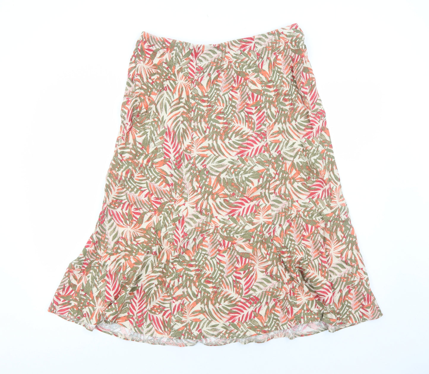Isle Womens Multicoloured Floral Linen Swing Skirt Size 16