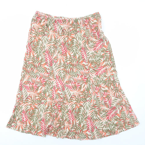 Isle Womens Multicoloured Floral Linen Swing Skirt Size 16